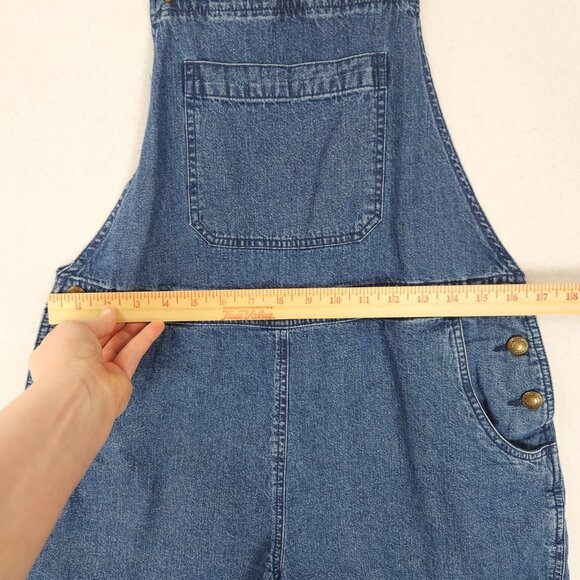 Woolrich Overalls Womens Small Denim Jean Shorts Romper 90s Shortalls Casual - Picture 4 of 11